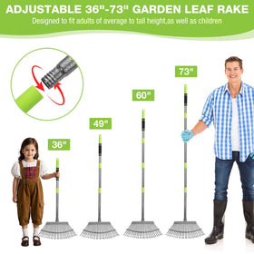 WORKPRO narrow-head rake with 25 tines for precise debris pickup