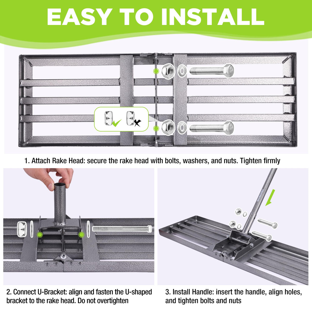 WORKPRO rust-resistant finish helps protect the rake in variable weather