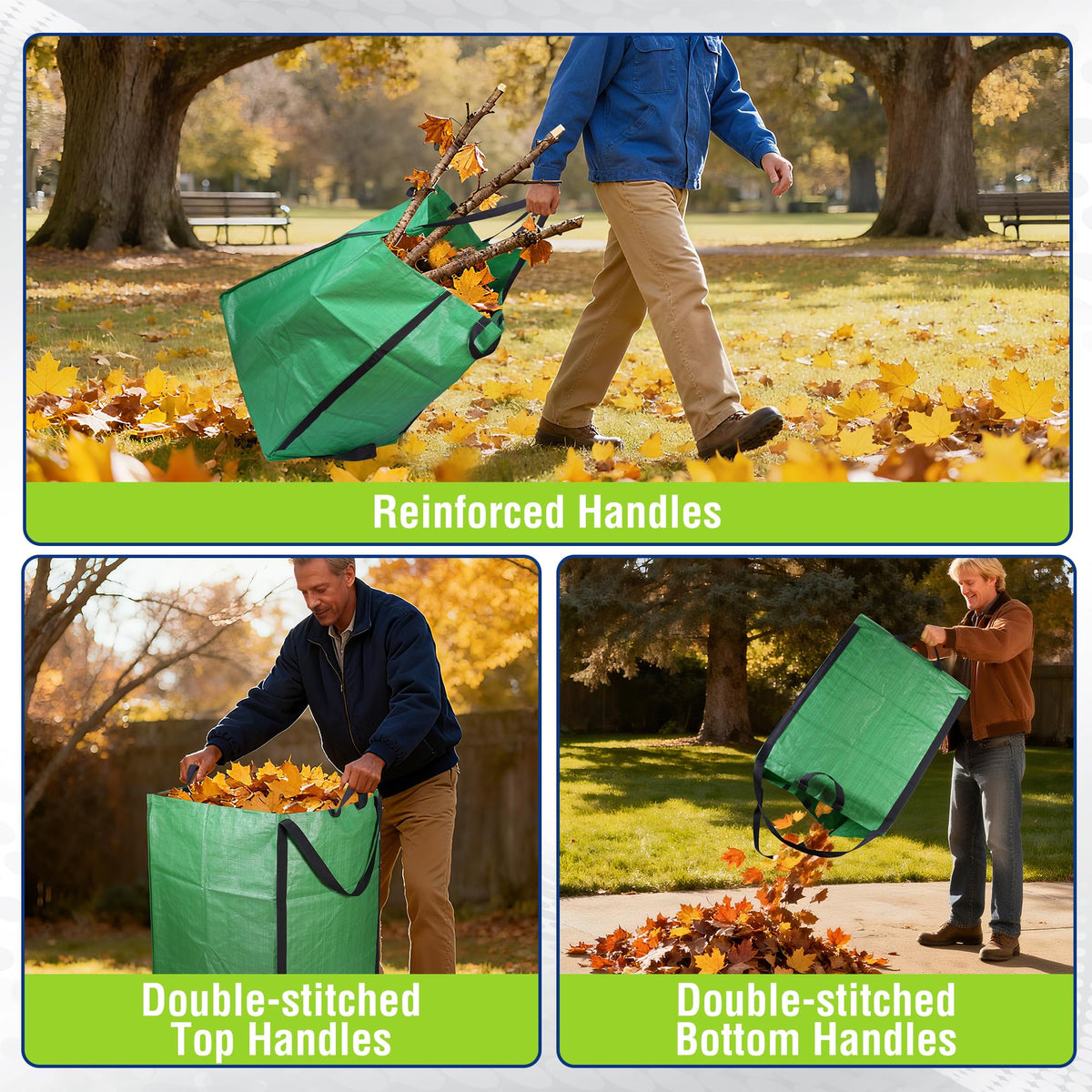 WORKPRO self-standing design keeps bags open for quick filling during cleanup