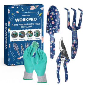WORKPRO trowel with flower pattern for easy planting and digging tasks