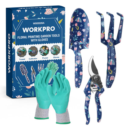WORKPRO trowel with flower pattern for easy planting and digging tasks