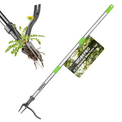 WORKPRO weed puller with adjustable handle for comfortable reach and deep root removal.