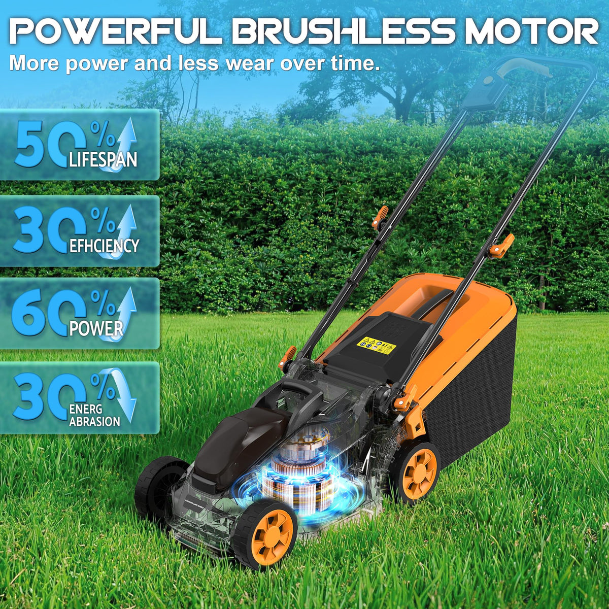 Worksky 6 inch wheels provide smooth maneuvering across the yard