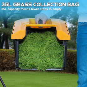 Worksky 35L collection bag reduces emptying trips during mowing