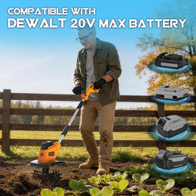 WorkSky tiller reaches 6.3-inch depth to loosen compacted soil.
