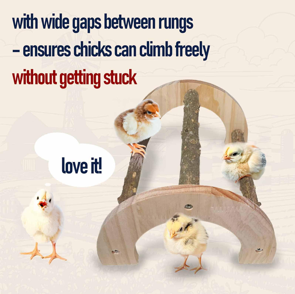 WORLEYX compact-coop-perch fits small brood setups, saving space without sacrificing stability.