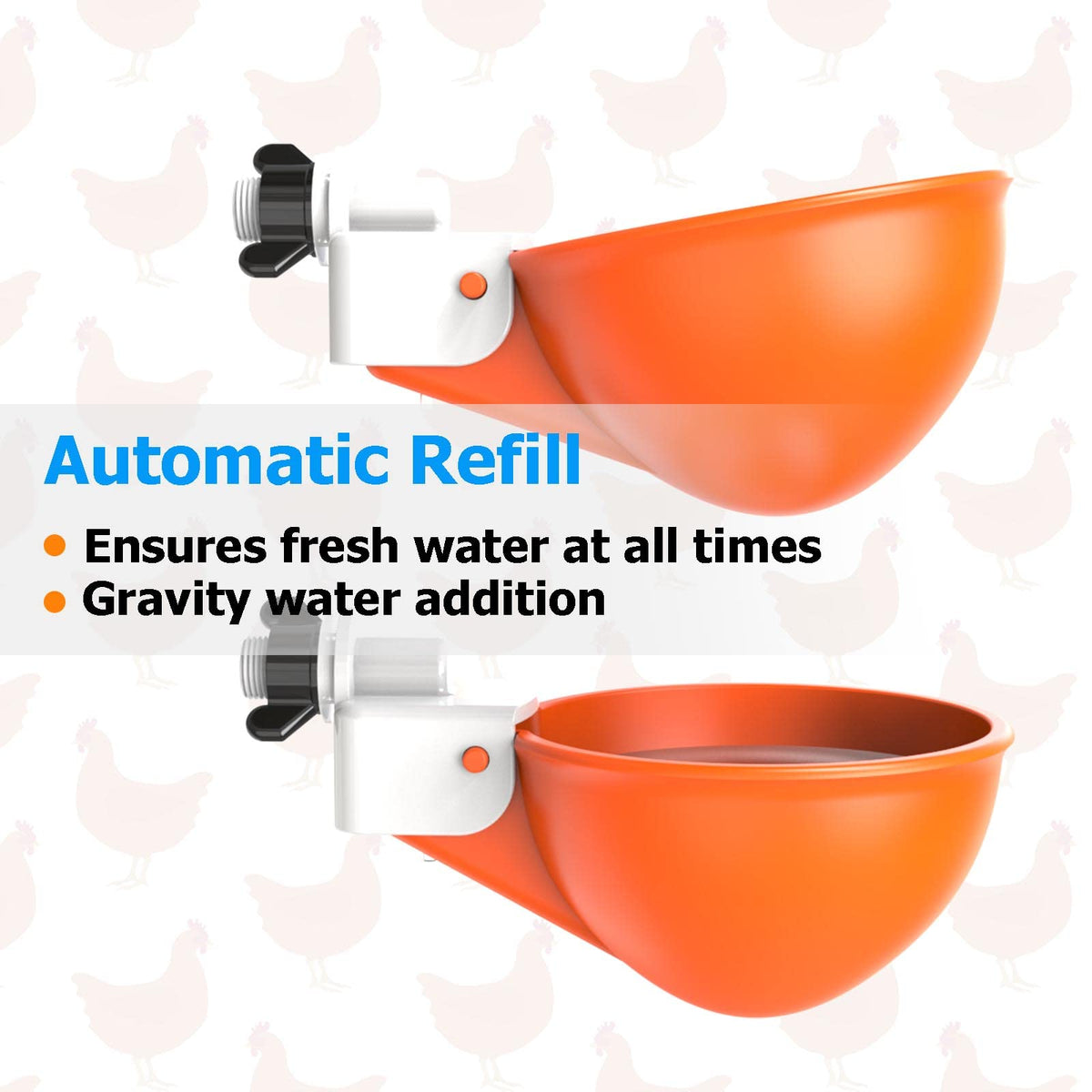 Easy-clean surface of WORLEYX poultry cups simplifies maintenance after use.