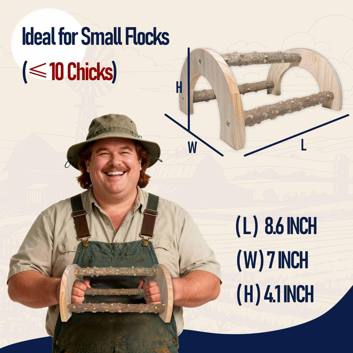 WORLEYX vertical-perch-for-baby-chicks adds enrichment as chicks hop and balance.