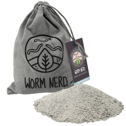 Worm Nerd Arcadia Worm Grit bottle featuring mineral-rich supplement for vermiculture