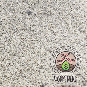 Worm Nerd Worm Grit texture highlights digestibility aid for composting worms
