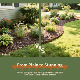 Worth 33 feet of edging in 10 strips for flexible garden borders.