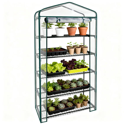 Worth Garden extra-wide mini greenhouse front view highlighting spacious growing area