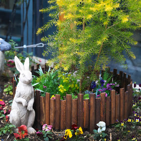 Worth Garden flexible border fence adapts to curves and straight garden borders.