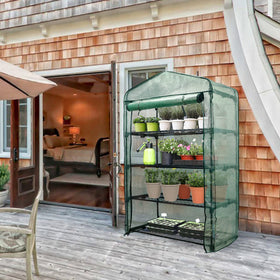 Worth Garden four-tier shelves support up to 23.4 lb per tier.