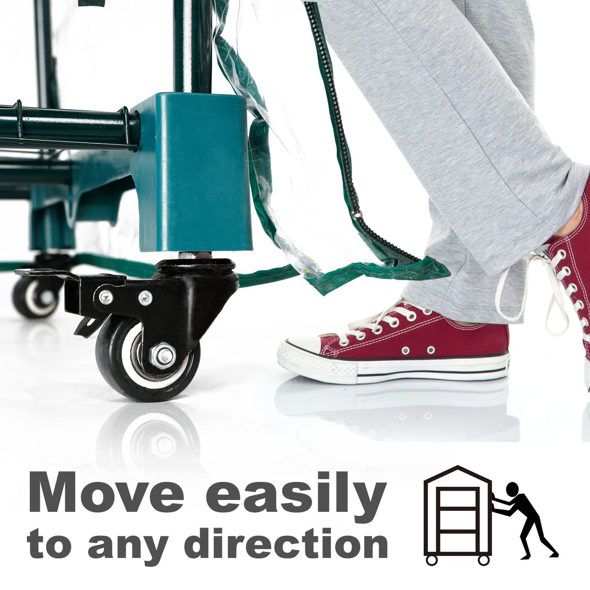 Worth Garden heavy-duty swivel casters with brakes for smooth mobility