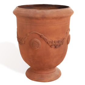 Worth Garden Large Urn Planter front view elevating porches with timeless elegance and plant display