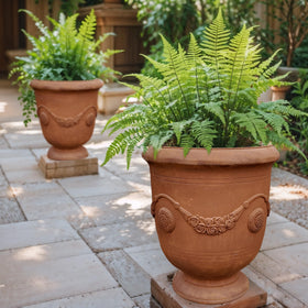 Worth Garden Large Urn Planter built-in drainage hole supports healthy outdoor care