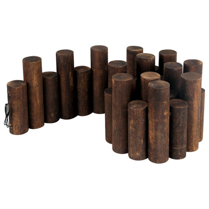Worth Garden Log Rolls Edging closeup highlights burnt wood for natural garden appeal