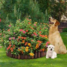 Worth Garden Log Rolls Edging in garden shows simple, tool-free setup