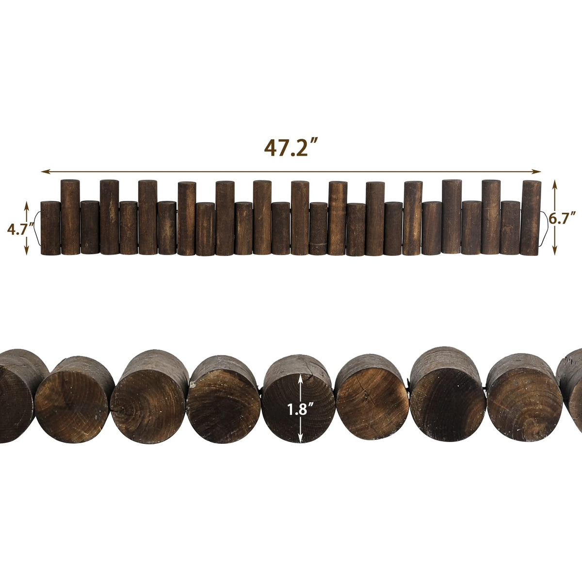 Worth Garden Log Rolls Edging showcased as decorative border in lush surroundings