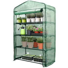 Worth Garden mini greenhouse with steel frame, ideal for sturdy indoor or outdoor seedling growth.