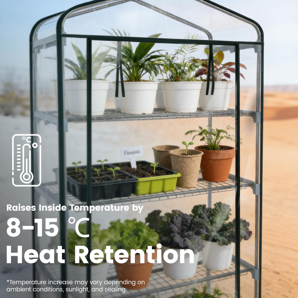 Worth Garden mini greenhouse door open view for easy access and ventilation