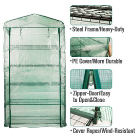 Worth Garden PE cover with roll-up door protects plants while ventilating