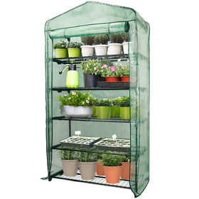 Worth Garden wide mini-greenhouse frame offering extra space for seedlings and plants