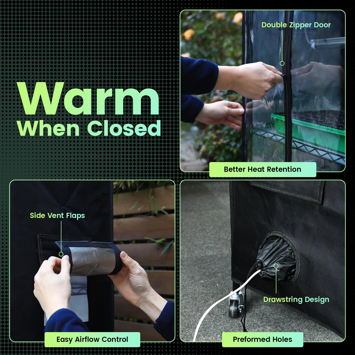 Worth Mini Greenhouse adjustable shelves adapt space for different pot sizes