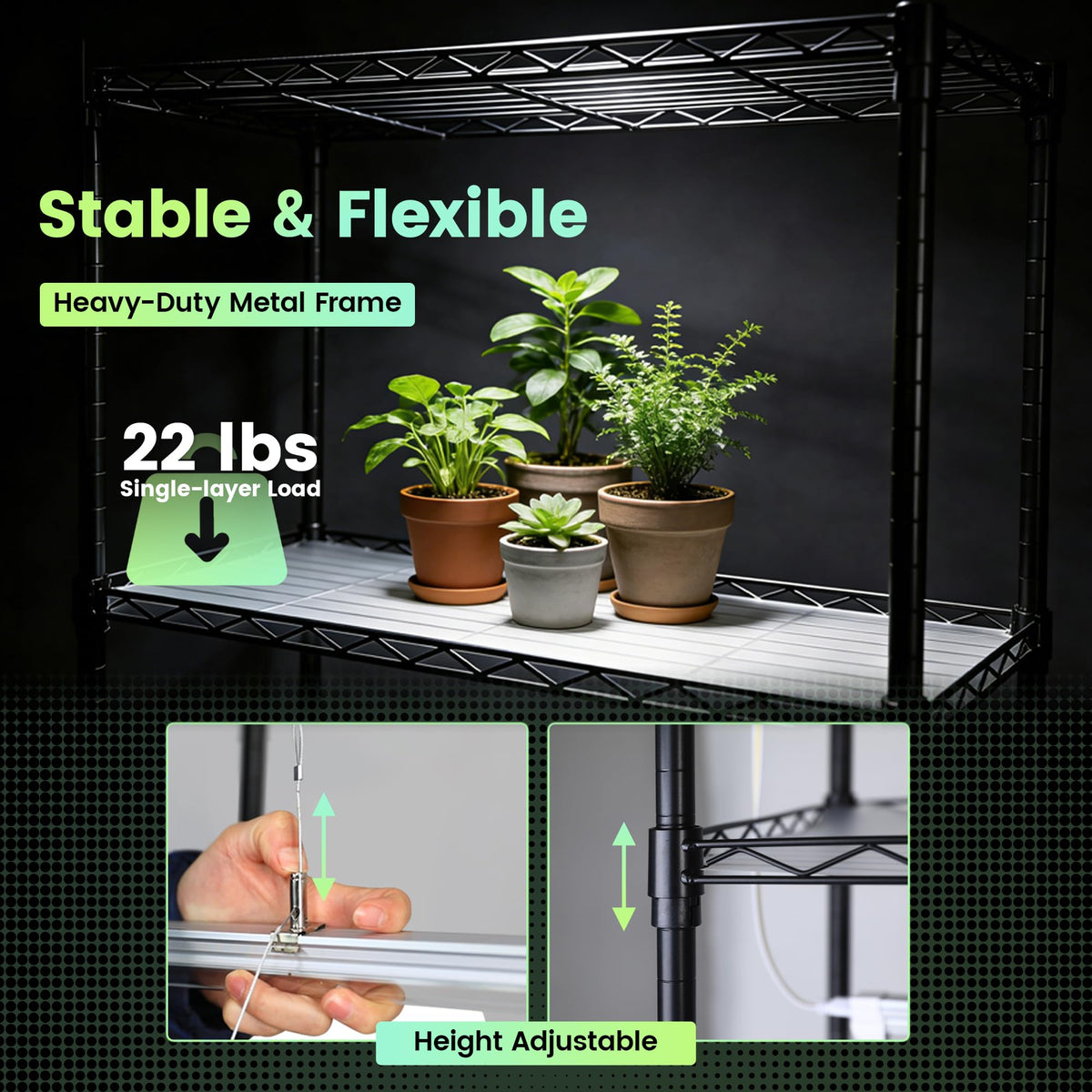 Worth Mini Greenhouse heavy-duty frame provides sturdy support for multiple pots