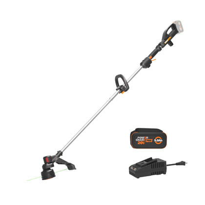 WORX cordless string trimmer with 15-inch cut for efficient edging.