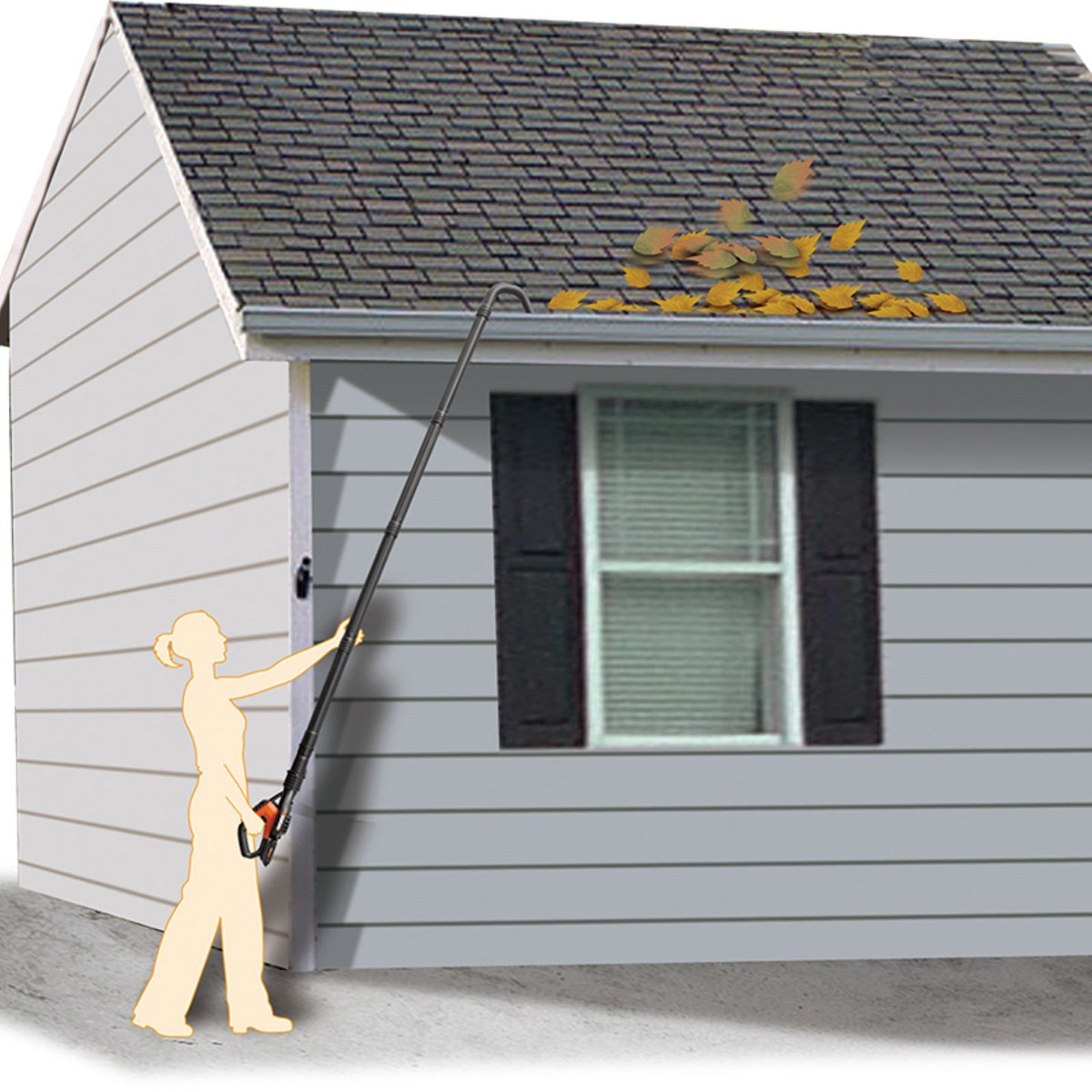 WORX gutter cleaning kit adapter seals tightly for improved airflow.