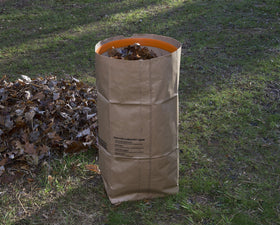 WORX bag holder makes leaf disposal smoother with quick bag mounting.