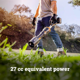 WORX Leafjet cordless blower shows 165 mph speed for wet leaves