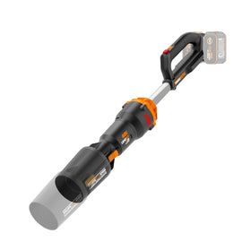 WORX Leafjet cordless blower demonstrates 620 CFM volume for quick lawn cleanup