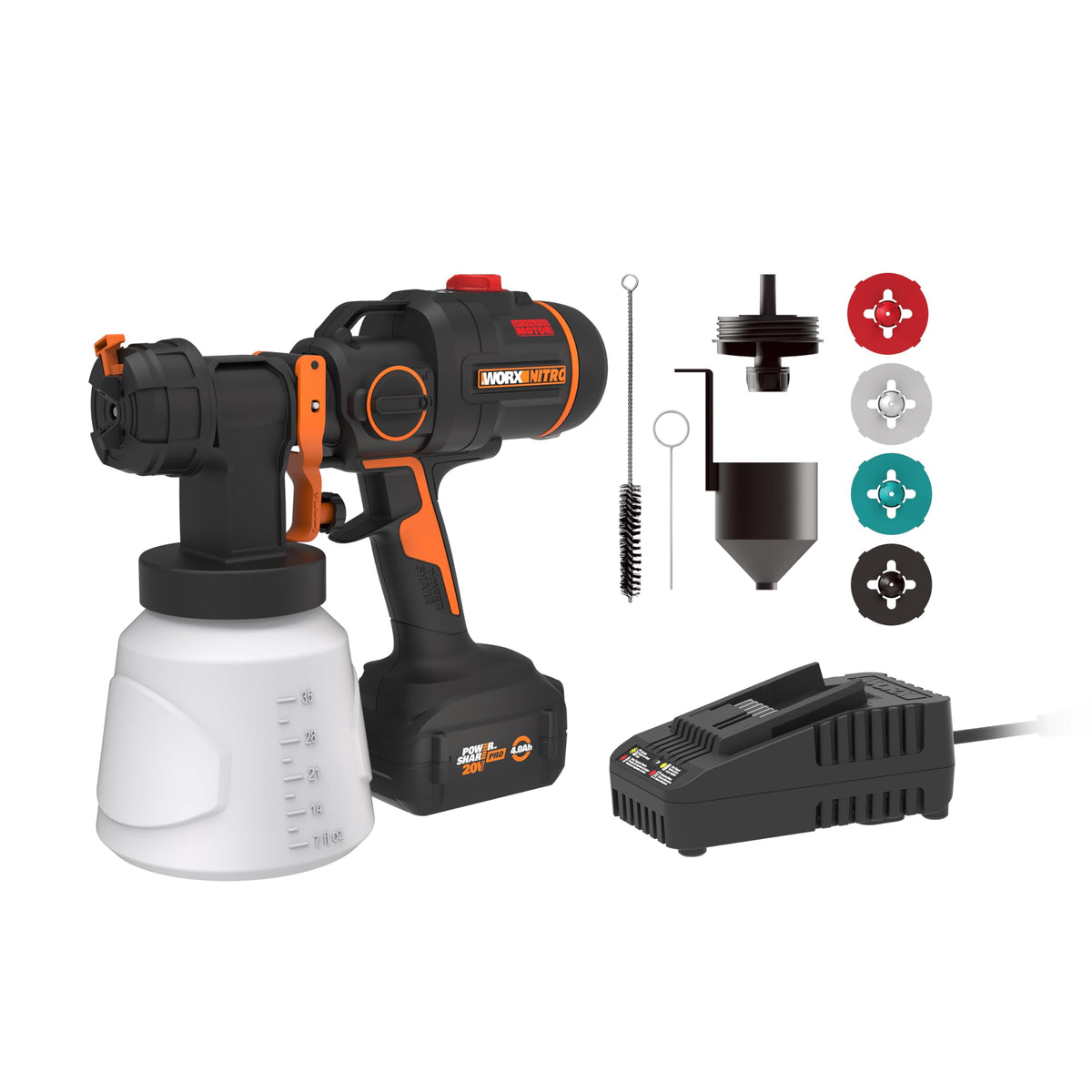 WORX NITRO 20V cordless paint sprayer in action delivers even coverage.