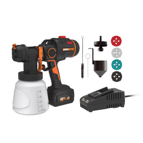 WORX NITRO 20V cordless paint sprayer in action delivers even coverage.