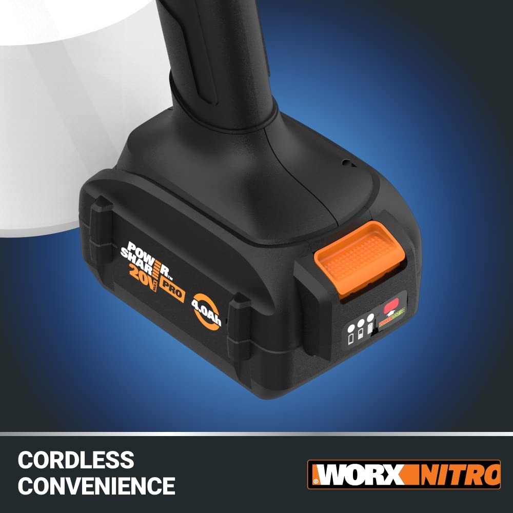 WORX NITRO brushless motor delivers reliable performance.