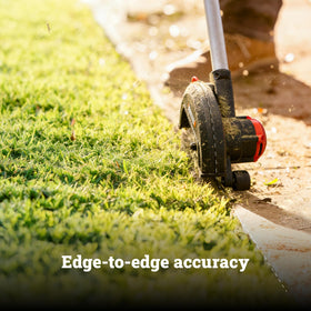 WORX Nitro dual wheels demonstrate stable tracking during edging