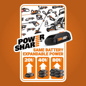 WORX NITRO spray width adjustment for wide or narrow pattern.