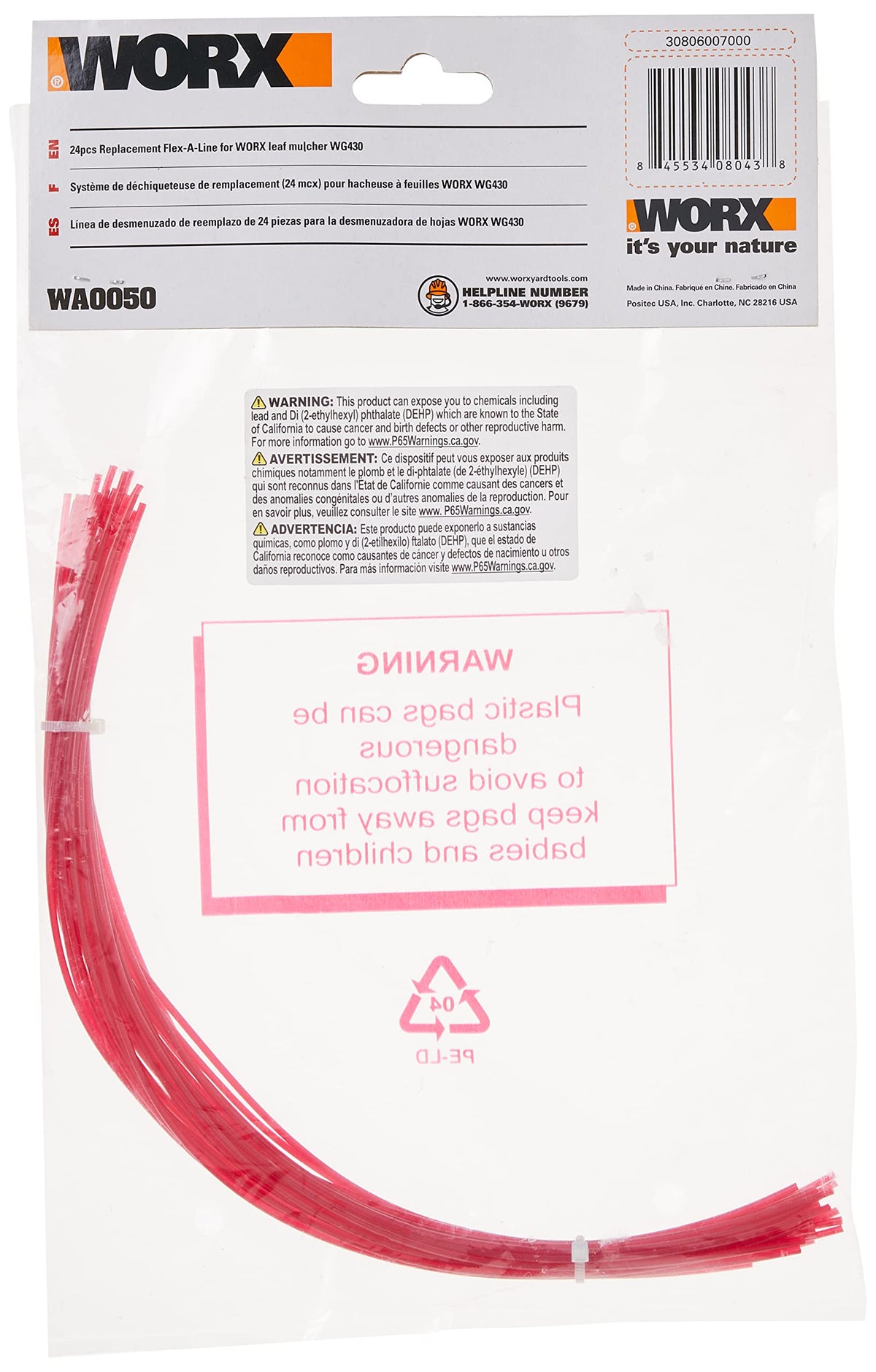 WORX precut 13-inch replacement line for effortless swap and minimal setup