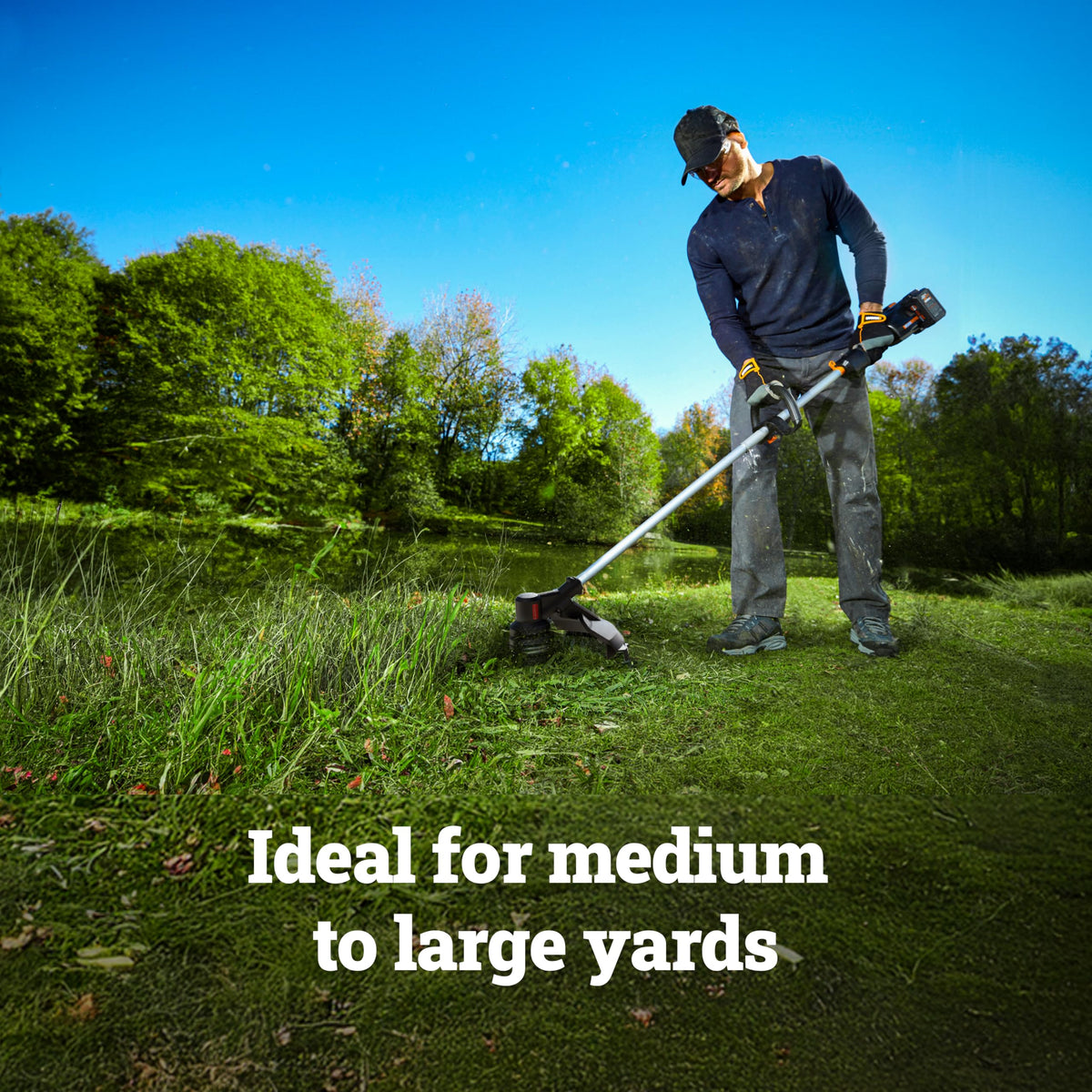 15-inch cut width enabling quicker lawn trimming
