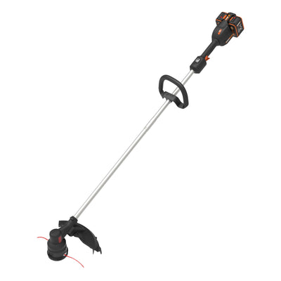 WORX WG185 cordless trimmer front view for edge clearing and weed trimming
