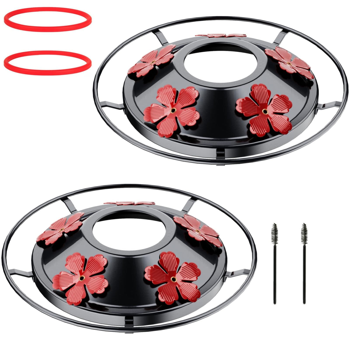WOSIBO hummingbird feeder bottom base with black metal cover for outdoor use