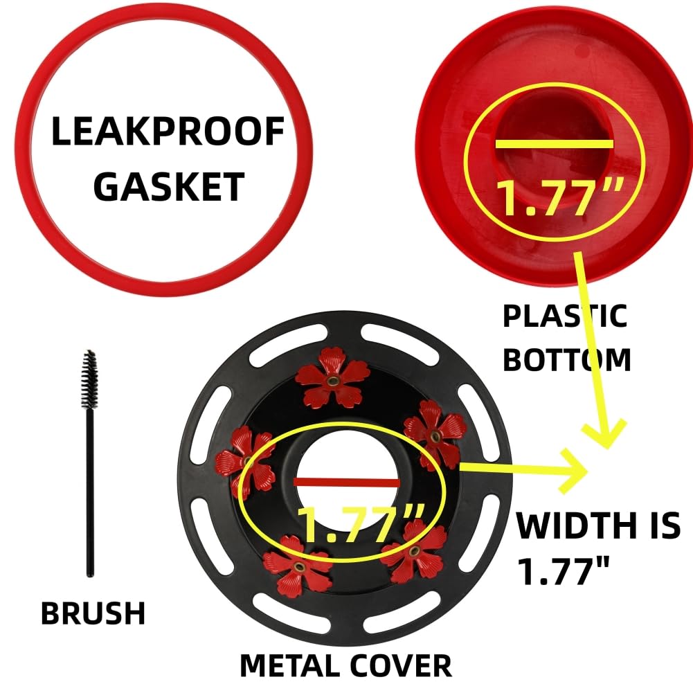 Metal top featuring perches and feeding ports on the WOSIBO base.