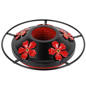 WOSIBO hummingbird feeder bottom base with red flower top for easy nectar access