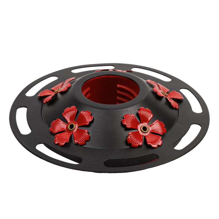WOSIBO replacement bottom base with red plastic bottom for easy hummingbird feeding.