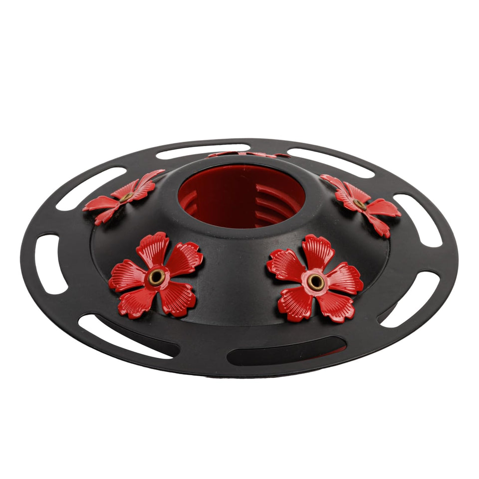 WOSIBO replacement bottom base with red plastic bottom for easy hummingbird feeding.