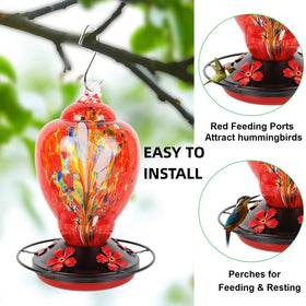 WOSIBO red plastic bottom base complements design and protects nectar