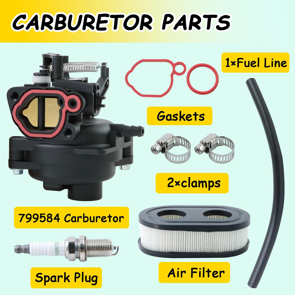 WOTIAN 799584 carburetor kit installation diagram helps fit quickly